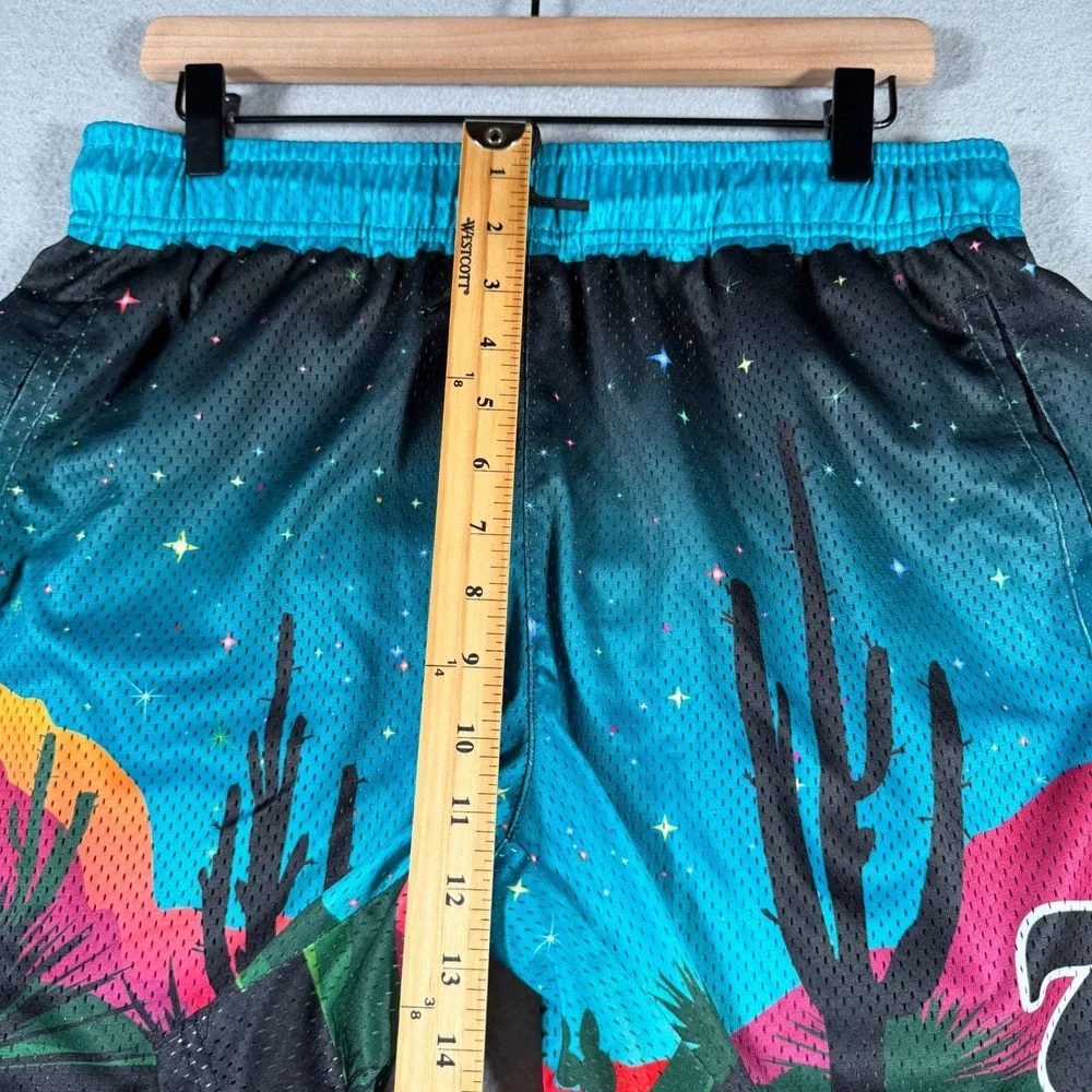Section 7 Mens Desert Landscape Mesh Basketball Shorts Teal Black Medium‎ 32x6
